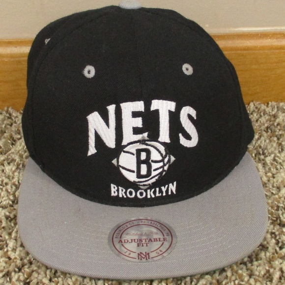 Mitchell & Ness Other - Brooklyn Nets Snapback‎ Hat Black Gray NBA Adjustable Mitchell & Ness
